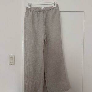 Reformation Light Beige Linen Pants